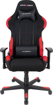Dxracer Gaming Chair, Seria F, Formula, Siatka Z Tkaniny, Czarno-Czerwony
