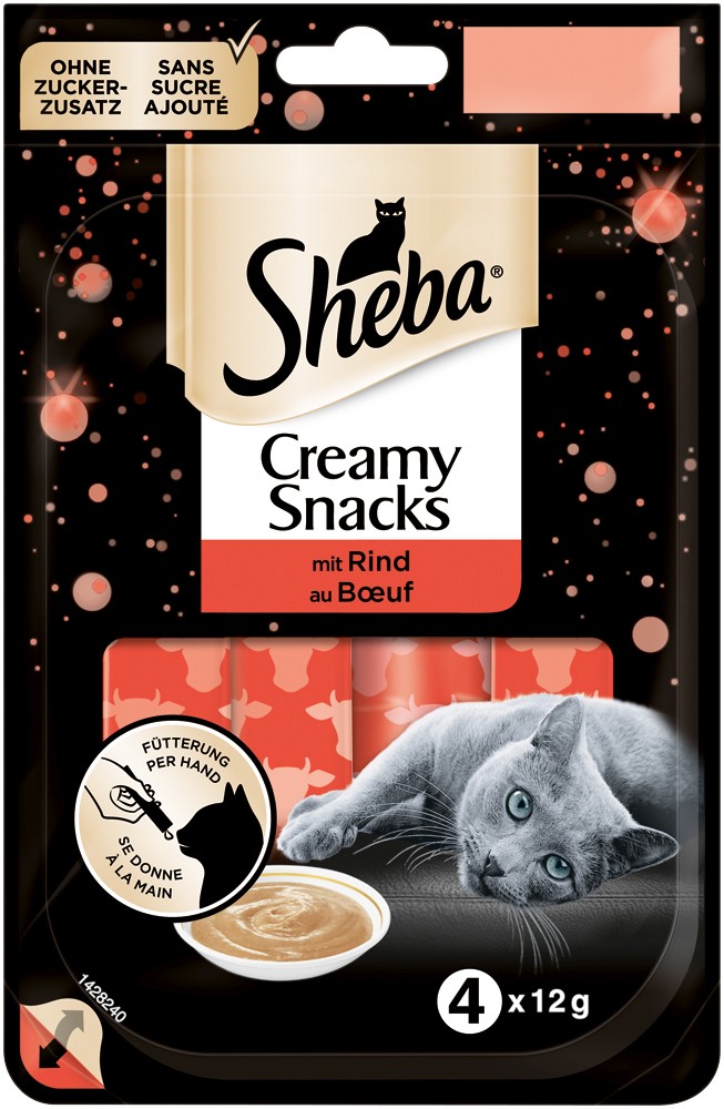 Sheba, Sheba Snack Creamy Beef 4x12g