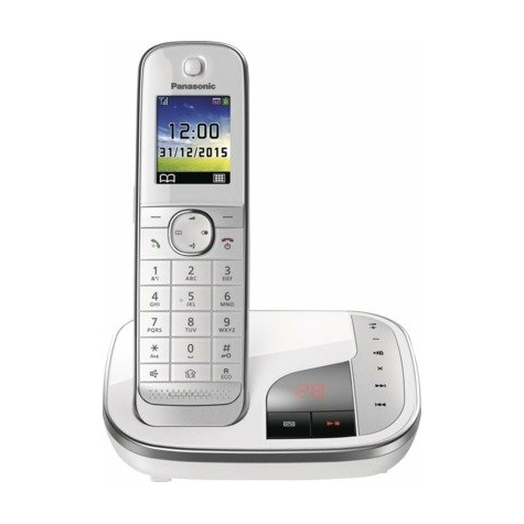Panasonic Kx-Tgj320gw Bezprzewodowy Pojedynczy Telefon Dect Z Automatyczną Sekretarką, Biały