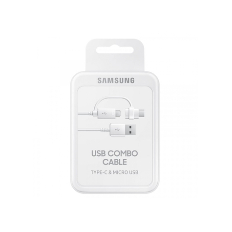 Kabel Samsung 2 W 1 Do Transmisji Danych , Microusb Do Usb Typu A, Z Adapterem Usb-C, Długość 1,5 M