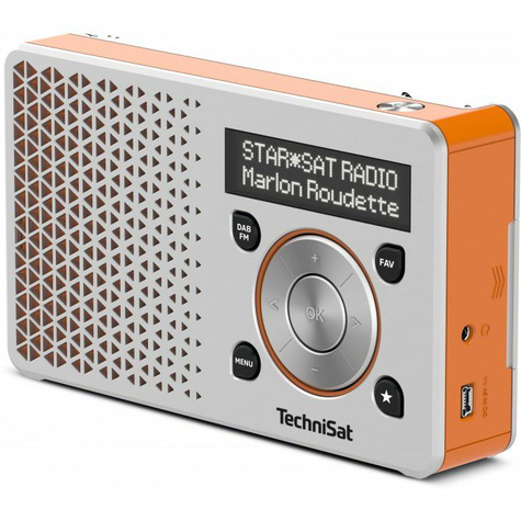 Technisat Digitradio 1, Silber/Orange Ukw/Dab+ Mit Akku+Netzteil
