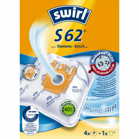 Swirl S 62 Micropor Plus Airspace Vacuum Cleaner Bag (Pack Of 4)