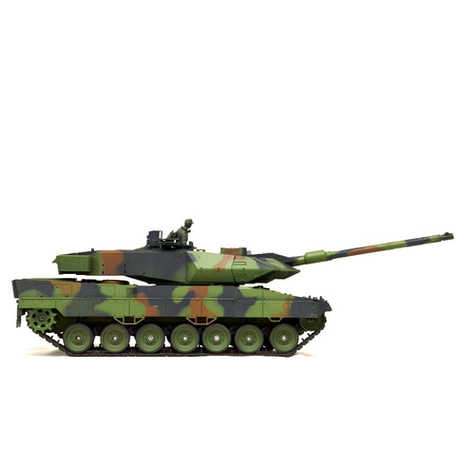 Czołg Rc "German Leopard 2a6" Heng Long 1:16 Z Dymem I Dźwiękiem Oraz Metalową Przekładnią -2,4ghz