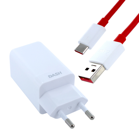 Oneplus Dc0504 Dash Power Supply Charging Cable D301 Data Cable Usb Type-C Biały-Czerwony