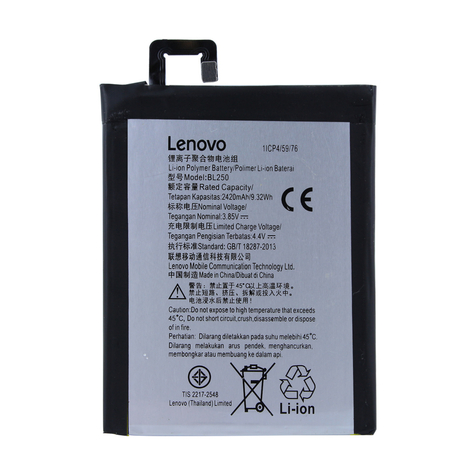 Bateria Lenovo Li-Ion Poly Bl-250 Vibe S1, S1a40, S1c50 2420mah