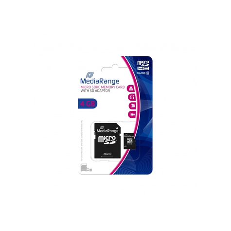 Karta Mediarange Microsd 4gb Cl.10 Z Adapterem Adapter Mr956