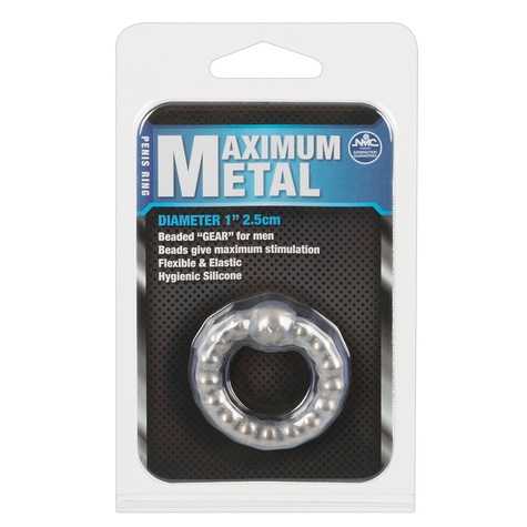 Nanma Max Metalowy Silikonowy Zroszony Cock Ring Silver Os 100%