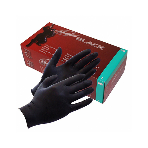 Black Ninja Latex Disposable Gloves (100 Pcs.)