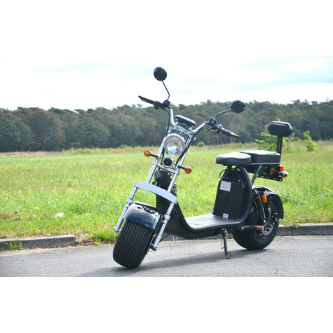 Coco Bike Fat E-Scooter Do 40 Km/H Szybko - 35 Km Zasięgu, 60v | 1500w | 12ah Bateria, Hamulce I Światła - Czarny +Eec