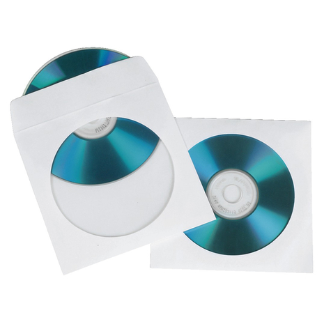 Hama Cd Paper Sleeves - Białe - 100 Szt./Opakowanie - 1 Płyta - Białe - Papier