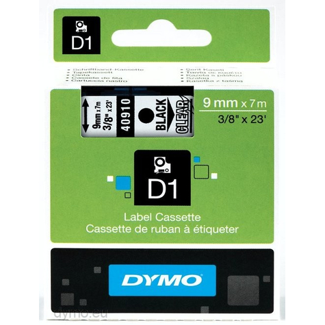 Dymo D1 - Self-Adhesive - Black On Transparent