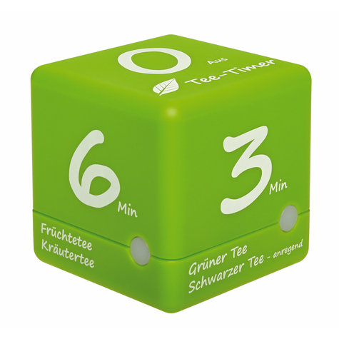 Tfa Cube Timer - Cyfrowy Minutnik Kuchenny - Zielony - Biały - 6 Min - Plastikowy - Wolnostojący - Aaa