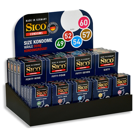 Sico Size Condoms Display (Inh. 36 Pack.)