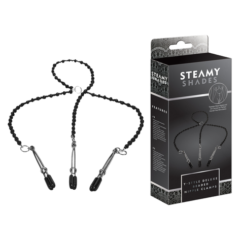 Zaciski Na Sutki Steamy Shades Y-Style Deluxe Beaded Nipple Clamps