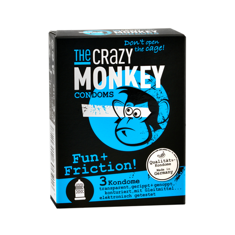 Prezerwatywy The Crazy Monkey Fun + Friction 3 Szt.