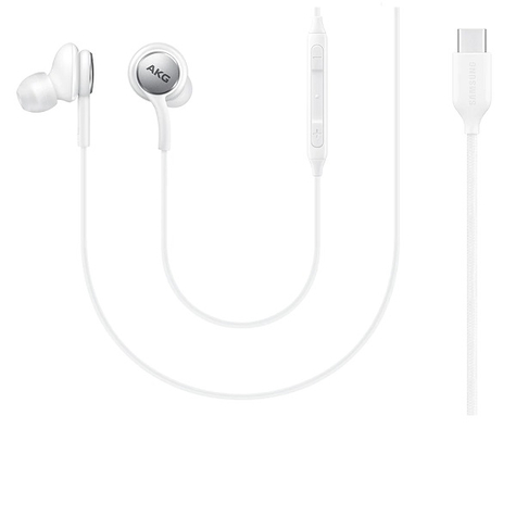 Oryginalny Douszny Zestaw Słuchawkowy Samsung Akg Typu C / Słuchawki Białe