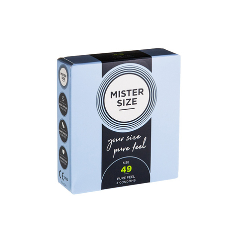 Condoms Mister Size - Pure Feel - 49 Mm - 3 Pack