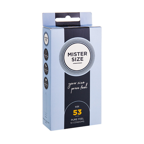 Condoms Mister Size - Pure Feel - 53 Mm - 10 Pack