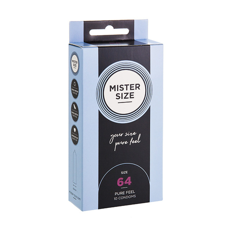 Condoms Mister Size - Pure Feel - 64 Mm - 10 Pack