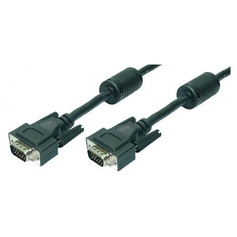 Logilink Cable Vga 2x Male With Ferrite Core Black 5.00 Meter Cv0003