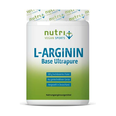 Nutri+ Vegan L-Arginine Base Powder, Puszka 500 G