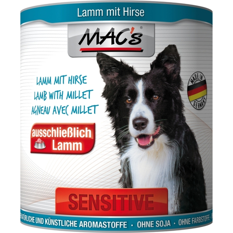 Mac's, Macs Dog Sens.Lamb-Millet 800gd