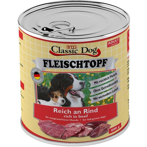 Classic Dog, Cla.Dog Meat Pot Beef 800gd