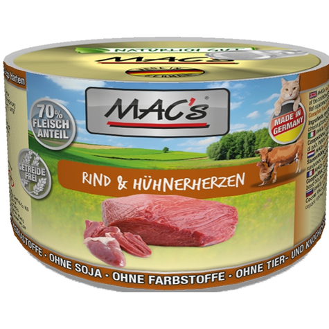 Mac's, Macs Cat Beef-Chickenheart.200gd
