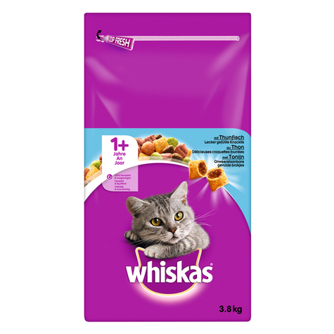 Whiskas, Whis.Dry.Adult 1+ Tuńczyk 3,8kg