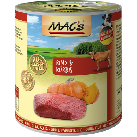 Mac's,Macs Dog Beef Pumpkin 800 G D