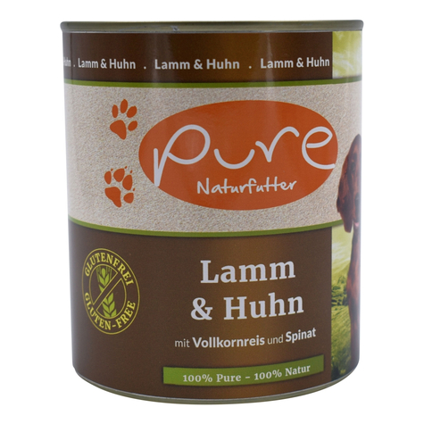 Pure Natural Food,Pure Dog Lamb+Chicken Glufr 800gd