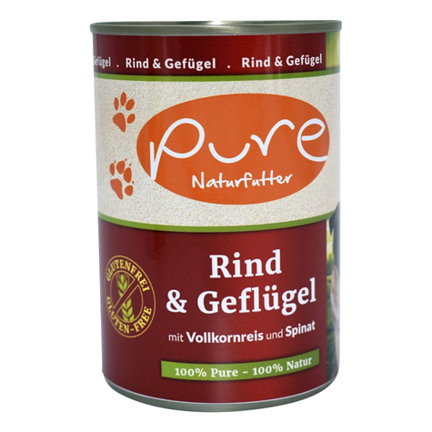 Pure Natural Food,Pure Dog Beef+Gefl Glufr 400gd