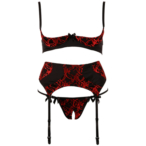 Sexy Set : Suspender Set Black & Red
