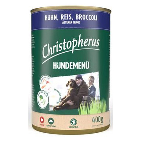Christopherus Dog Menu -Senior Z Kurczakiem, Ryżem, Brokułami
