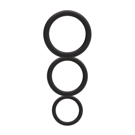 Pierścienie Na Penisa : Round Cock Ring Set - Schwarz
