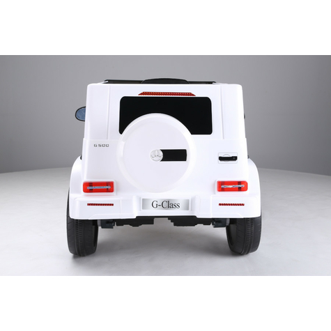Pojazd Dla Dzieci - Samochód Elektryczny Mercedes G500 - Licencjonowany - Akumulator 12v,2 Silniki+ 2,4ghz+Skórzane Siedzenie+Eva-Biały