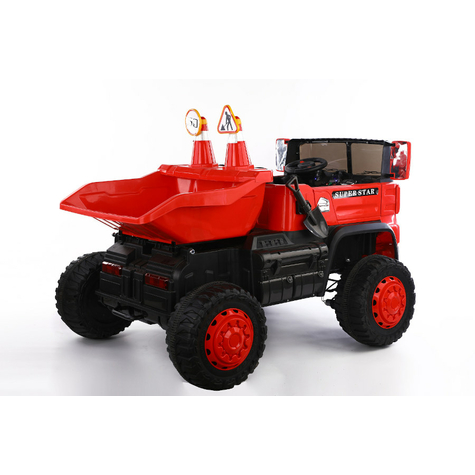 Samochód Dla Dzieci - Elektryczna Wywrotka 2-Miejscowa- 12v10ah Akumulator, 4 Silniki+ 2,4ghz+Skórzane Siedzenie+Eva-Czerwony