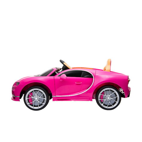 Pojazd Dla Dzieci - Samochód Elektryczny Bugatti Chiron - Licencjonowany - 12v7ah, 2 Silniki - 2,4ghz Pilot, Mp3, Skórzane Siedzenie+Eva-Różowy