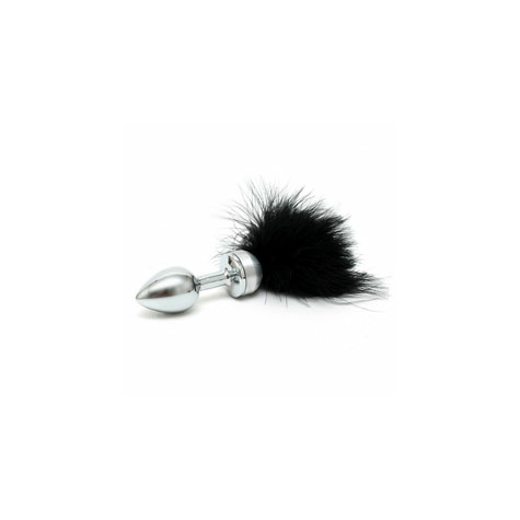 Mały Butt Plug With Black Feathers