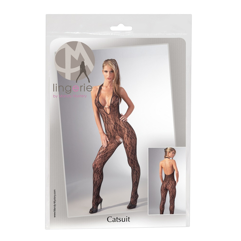 Catsuits : Czarny Catsuit With Halter-Neck