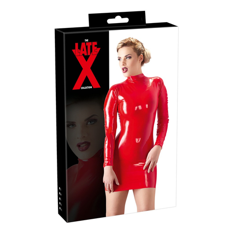Lateksowa Mini Sukienka Czerwona L