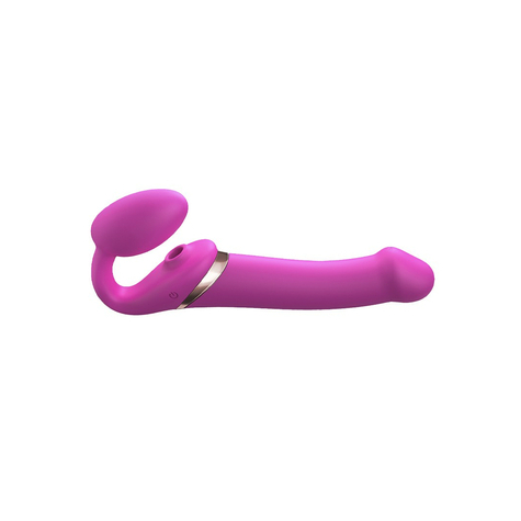 Strap-On-Me - Multi Orgasm - Strap-On Vibrator Z Lick Stimulatorem Rozmiar L - Różowy