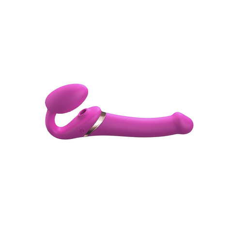 Strap-On-Me - Multi Orgasm - Strap-On Vibrator Ze Stymulatorem Lizania Rozmiar M - Różowy