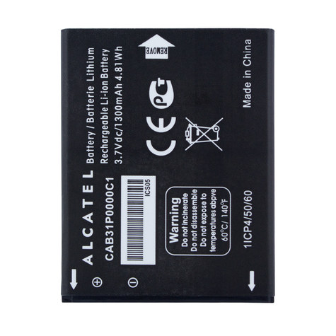 Alcatel Liion Battery Cab31p0000c1 Ot990, Ot985, Ot918 1300mah