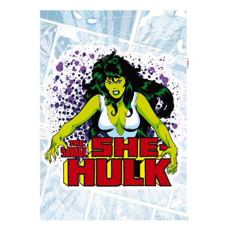 Tatuaż Na Ścianę - She-Hulk Comic Classic - Rozmiar 50 X 70 Cm