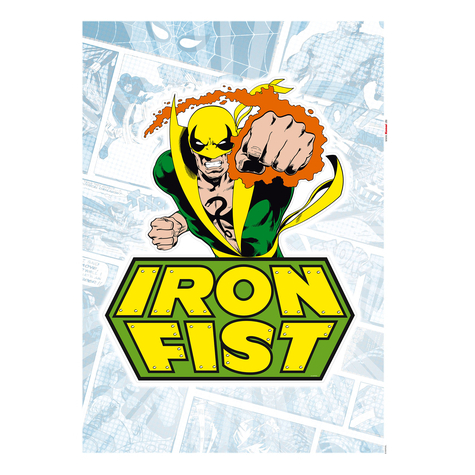 Wall Tattoo - Iron Fist Comic - Size 50 X 70 Cm