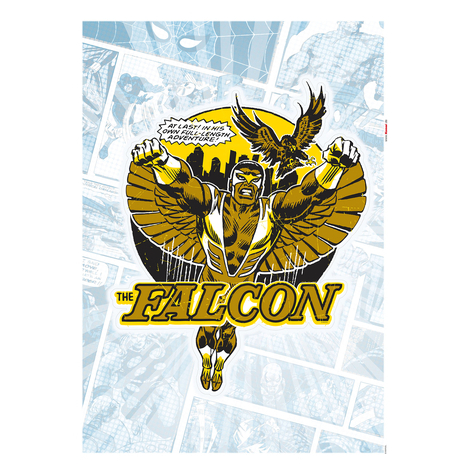Tatuaż Na Ścianę - Falcon Gold Comic Classic - Rozmiar 50 X 70 Cm