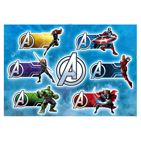 Tatuaż Na Ścianę - Płyty Avengers - Rozmiar 100 X 70 Cm