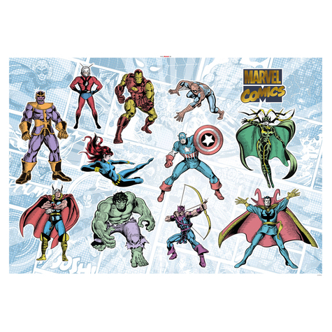 Tatuaż Na Ścianę - Kolekcja Marvel Comics - Rozmiar 100 X 70 Cm