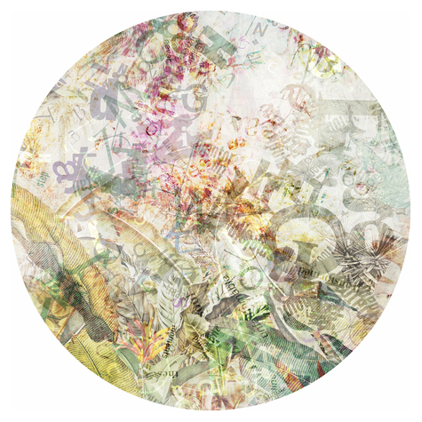 Self-Adhesive Non-Woven Wallpaper / Wall Tattoo - Round Stories - Size 125 X 125 Cm